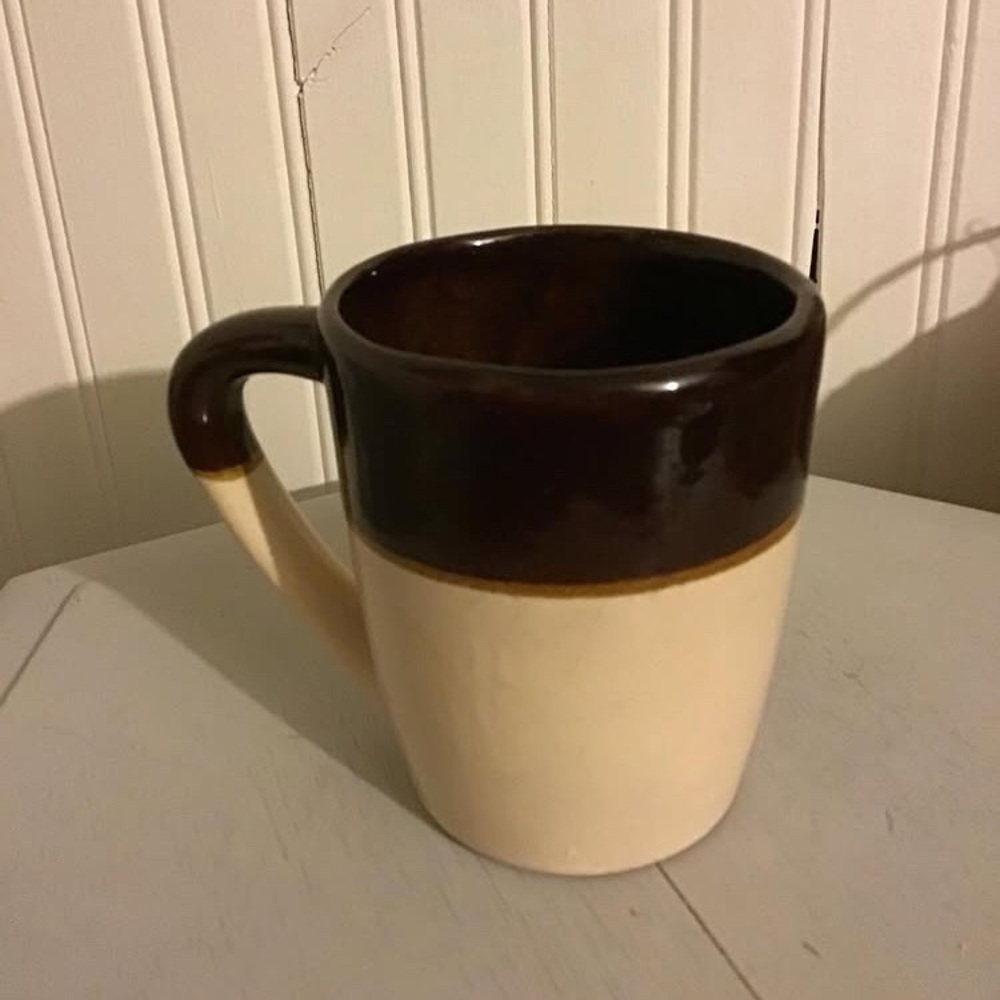 Vintage brown and beige mug